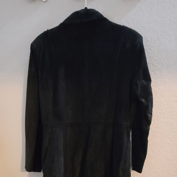 Womens Black Leather coat - Picture 2 of 8